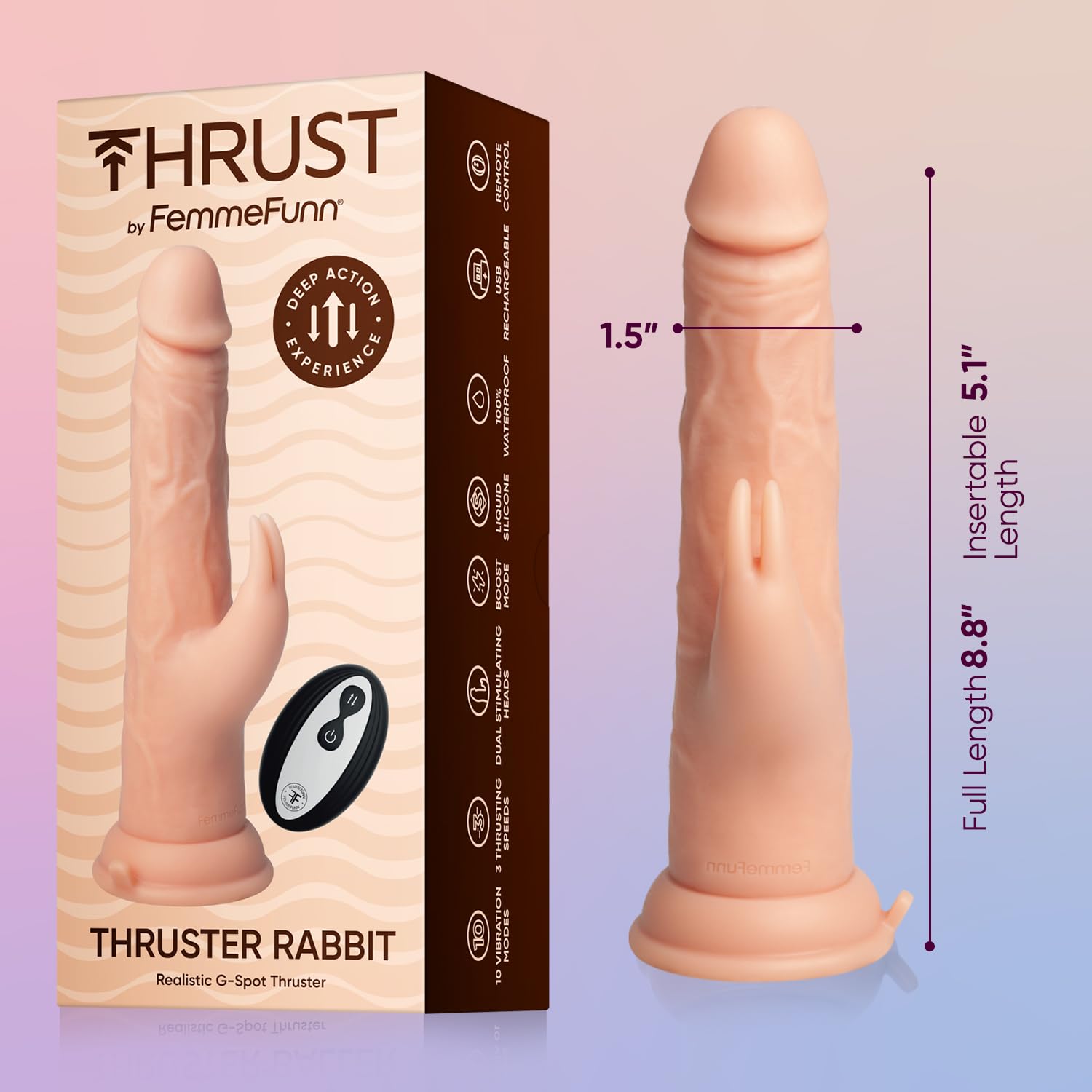 Femmefunn Thruster Vibratori rabbit Nude 22,3 cm
