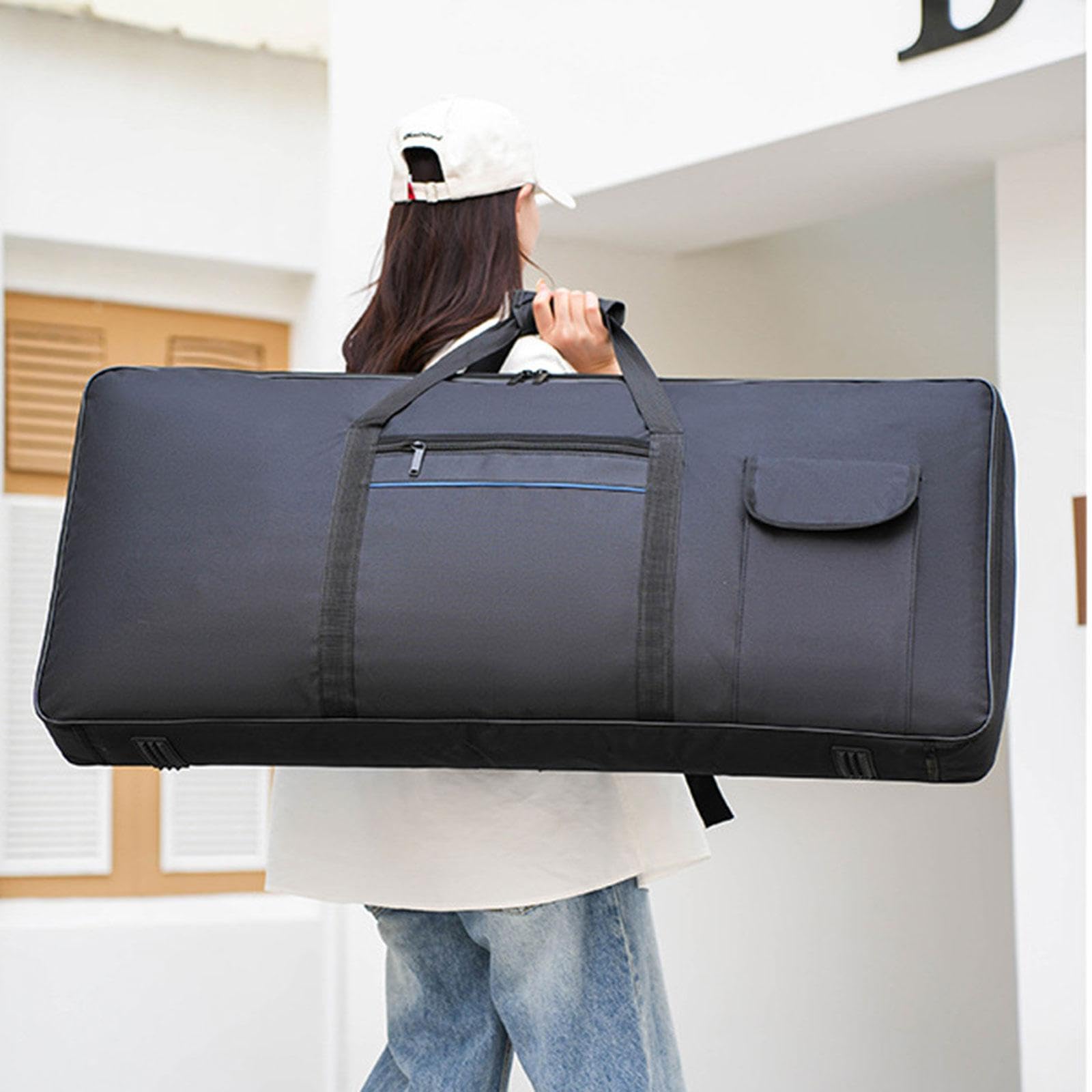 DuskHaven Étui de Transport pour Clavier 61 Touches, Fabriqué En Tissu Oxford Imperméable, avec Rembourrage Intérieur épais, Format Sac à Main et Poche, Petit