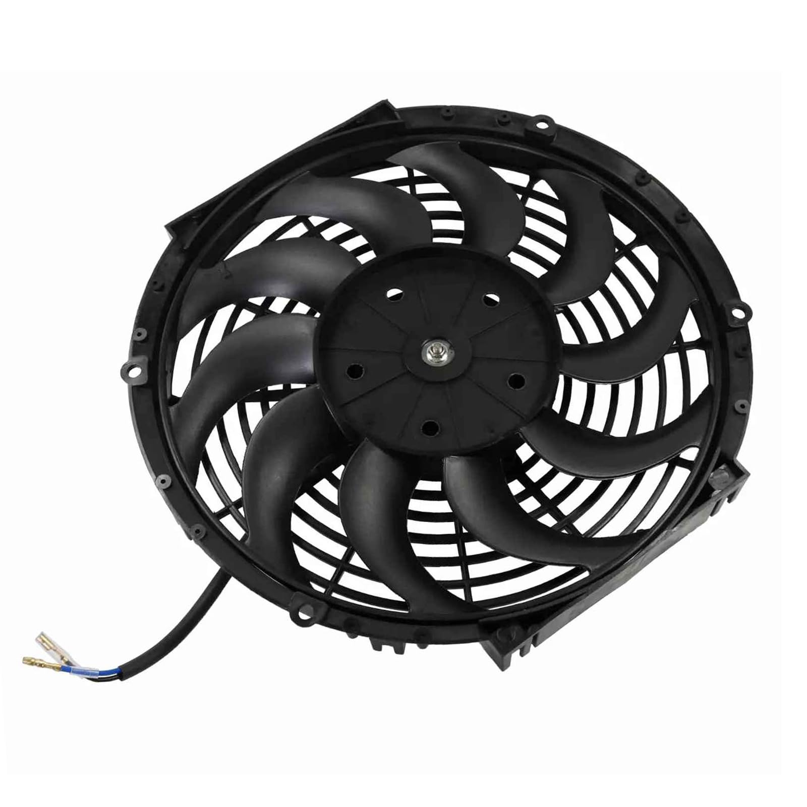 12V 80W Universal Kühlerlüfter, 12 Zoll Auto Kühlerlüfter, ABS Elektrischer Lüfter mit Montagesatz für den gesamten Motorraum Kühler A/C Ladeluftkühler Öl System