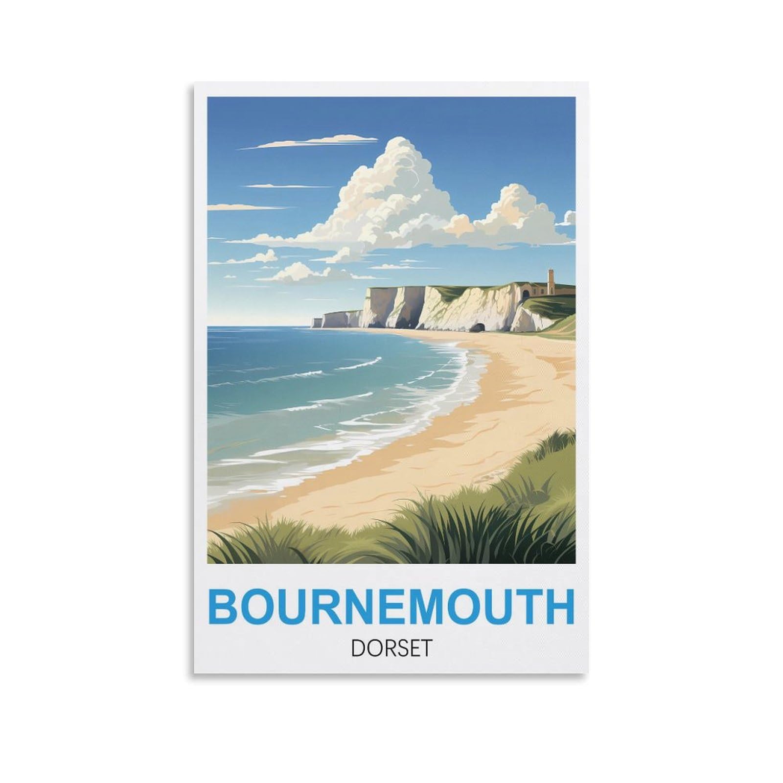Bournemouth Dorset Vintage Travel Posters 12x18inch(30x45cm) Canvas Art Poster And Wall Art Picture Print Modern Family Bedroom Decor