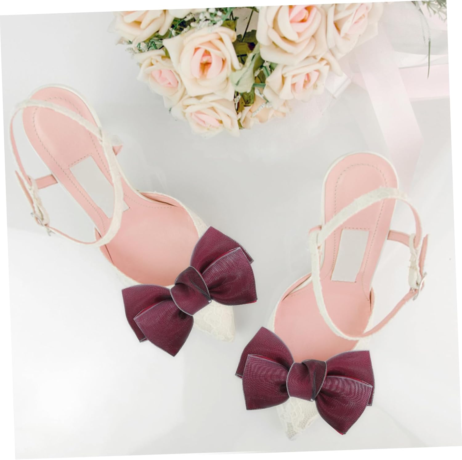 Baluue Bow Shoe Flower Small Bow Bows Appliques Shoe Clips Decor Shoe Jewelry Shoe Decoration Wedding Shoe
