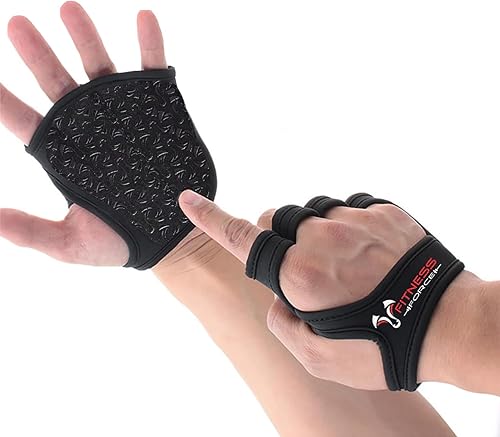 FITNESS FORCE Workout Gloves for Men & Women Partial Weight Lifting Gloves Non-Slip Gym Grip for Weight Lifting Calluses Guard Fingerless Exercise
