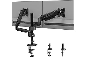 BONTEC Dual Monitor Mount for 13 to 32 inch Screens: Adjustable Height,...