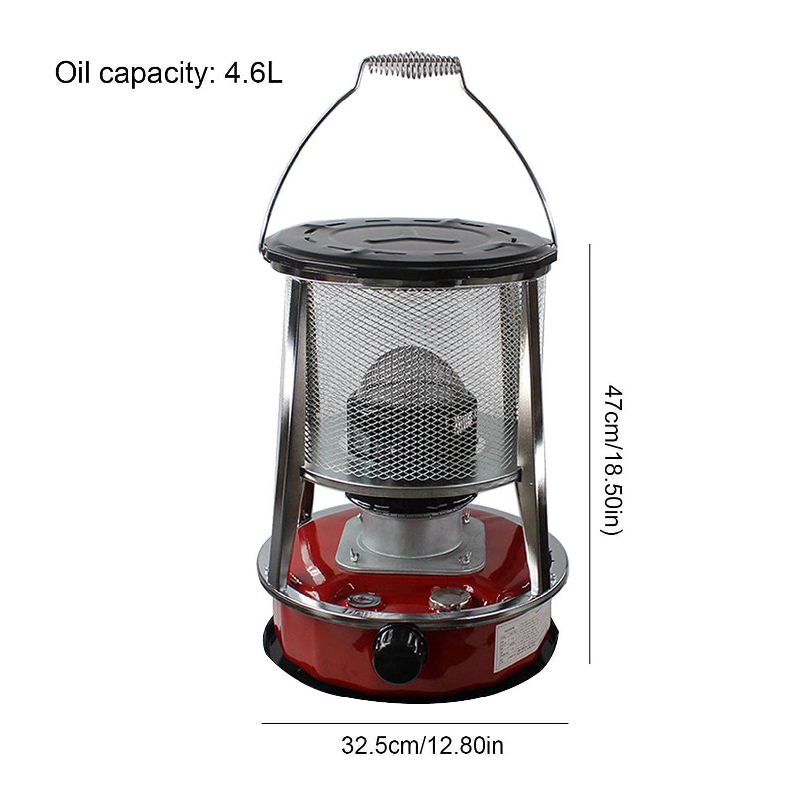 Chauffage Poêle De Kérosène Portable Réchauffeur D'intérieur Poele A Petrole Electronique Camping Poêle Diesel kérosène Réchauffeur de mazout adapté au Chauffage Domestique intérieur,Red4.6L