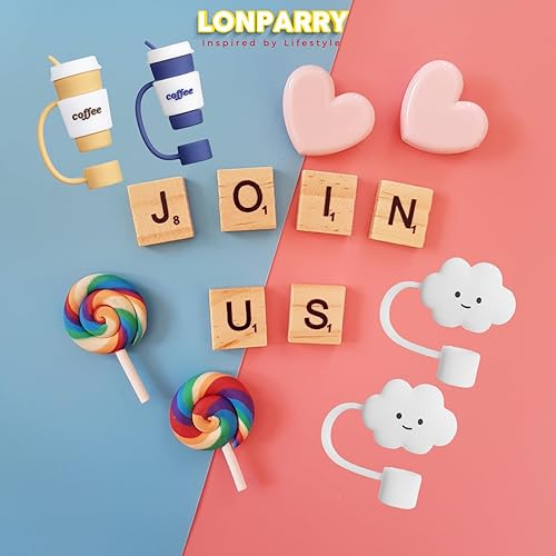 Miniatura 2 de Paquete de 4 tapas de popote para copa Stanley, funda de popote de silicona para popotes Stanley de 0.4 pulgadas0.394 in, adornos de popote