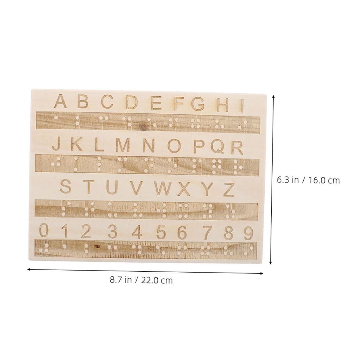 TOYANDONA Tablero de Alfabeto Braille de Madera para Aprendizaje Fácil, 3 Piezas Portátiles, Herramienta Educativa para Niños Ciegos y Personas con Discapacidad Visual Color Aleatorio