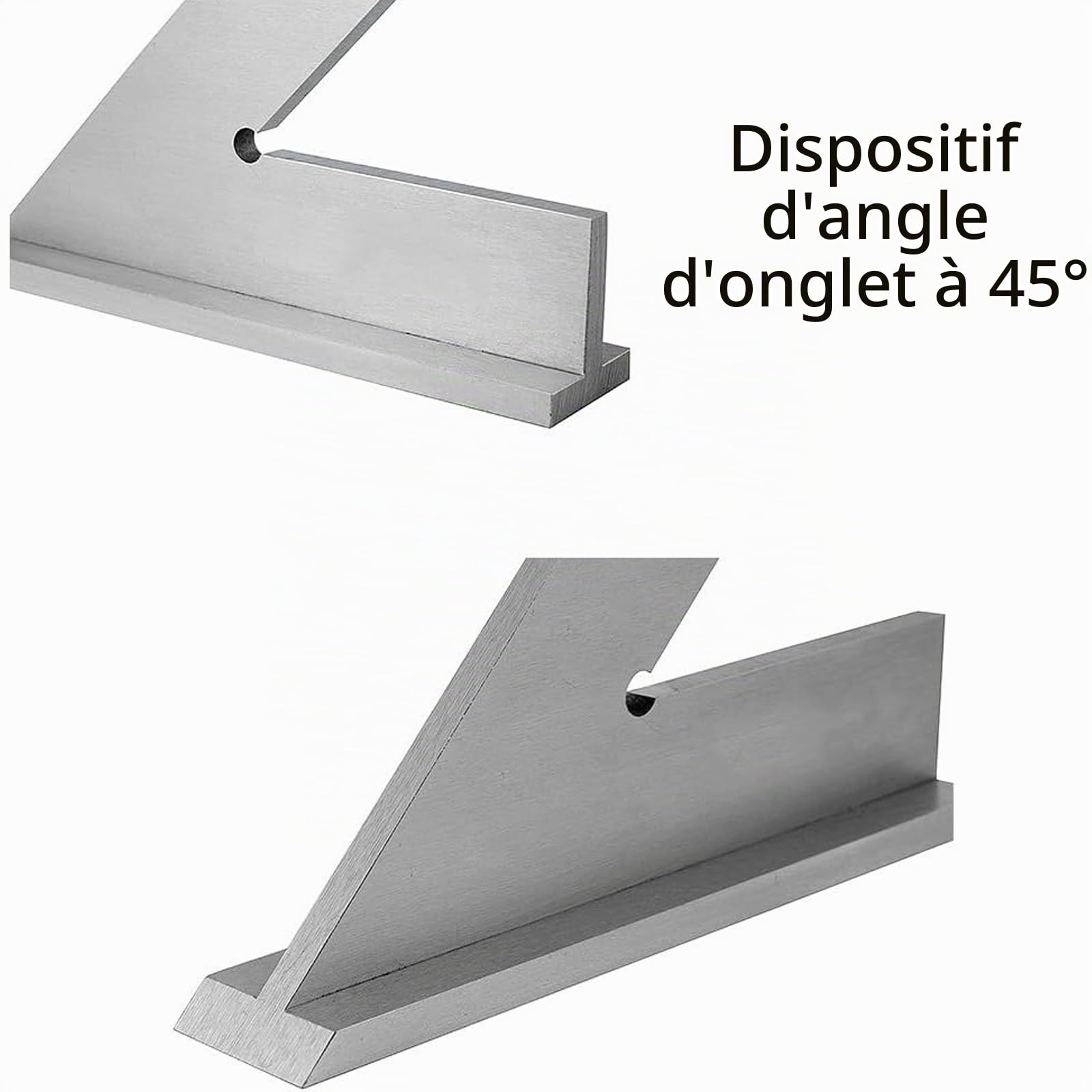 Règle de Mécanicien à 45 Degrés, 150 x 100 mm DIN 875/2, Équerre de Menuisier de 45 Degrés avec Siège