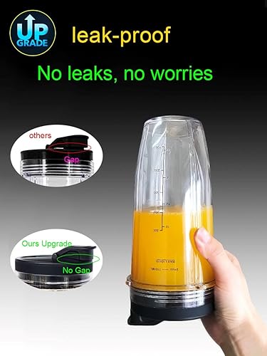 Miniatura 9 de Cuchilla de repuesto para licuadora y accesorios de vaso de 32 onzas con tapa, solo compatible con Nutri Ninja SS150, SS151, SS300, SS350, SS351,