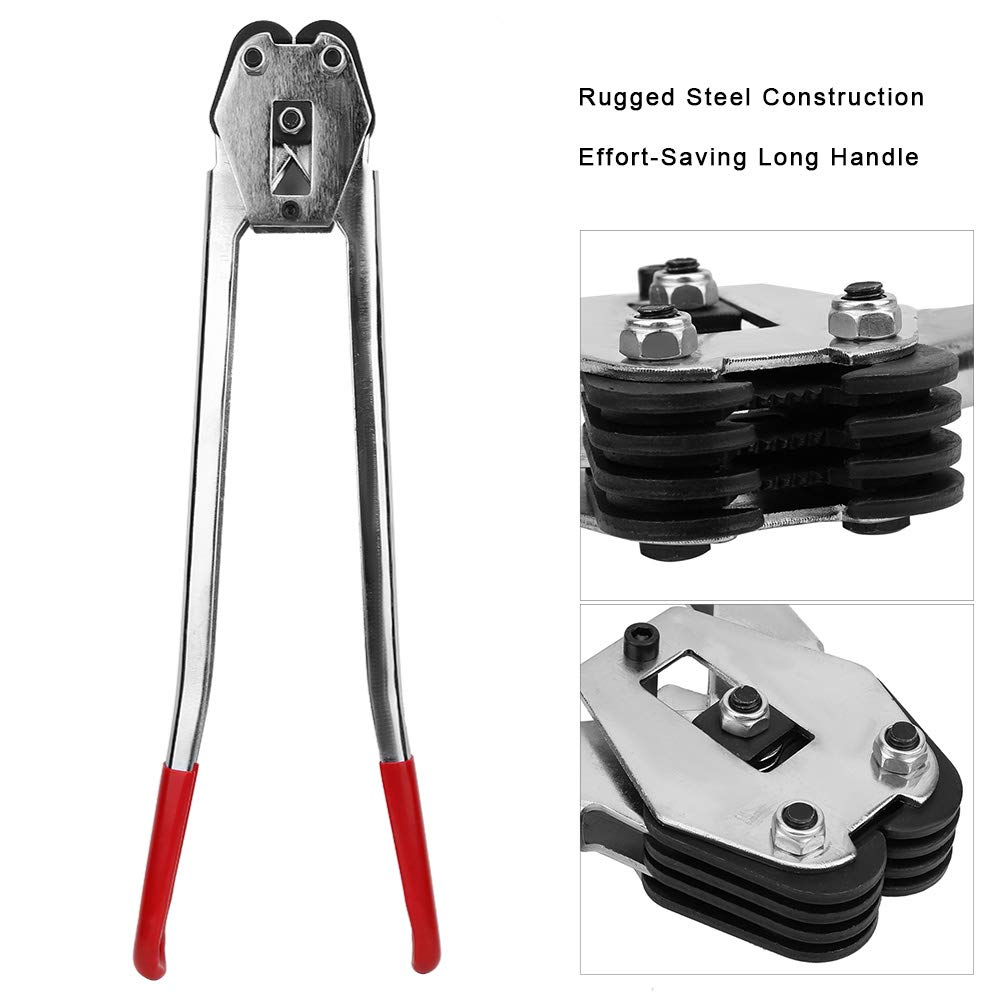 Pinza crimpatrice per reggette, strumento manuale per reggette ad alta resistenza, sigillatrice professionale per reggette in plastica PP PET per imballaggi industriali, magazzino, spedizione, 45 a