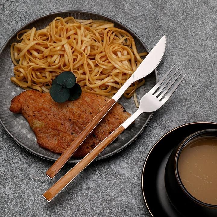 Miniatura 5 de Juego de cubiertos de acero inoxidable de 20 piezas, tenedores, cucharas, servicio para 4, juego de vajilla para comer en casa, incluye tenedor,