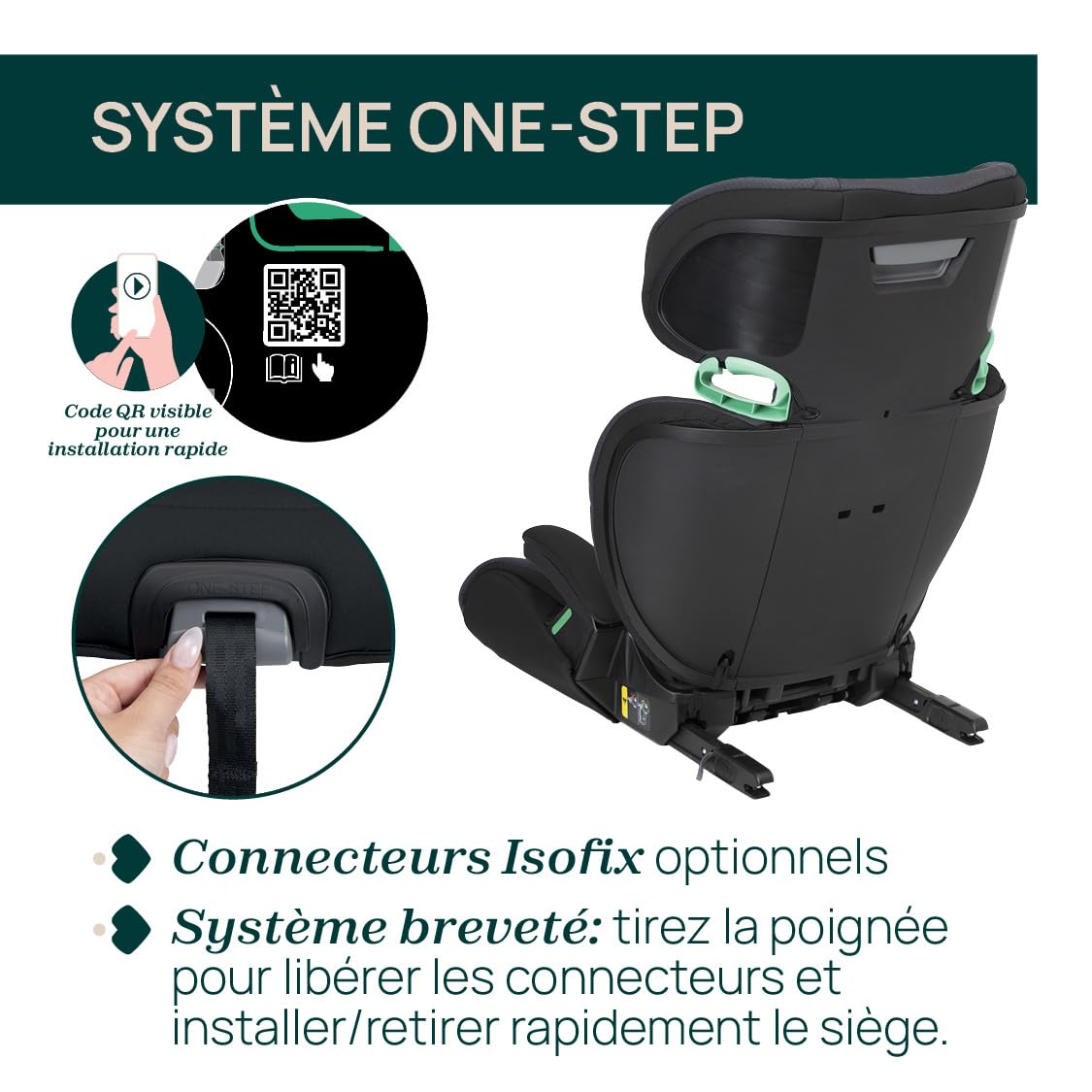 Chicco Quizy i-Size, Kindersitz 3-12 Jahre (100-150 cm), Mit Isofix-System, mit Liegeposition, Höhenverstellbar, mit gepolsterten Armlehnen und komfortablem Sitz, (15-36 kg), Gruppe 1/2/3, Schwarz