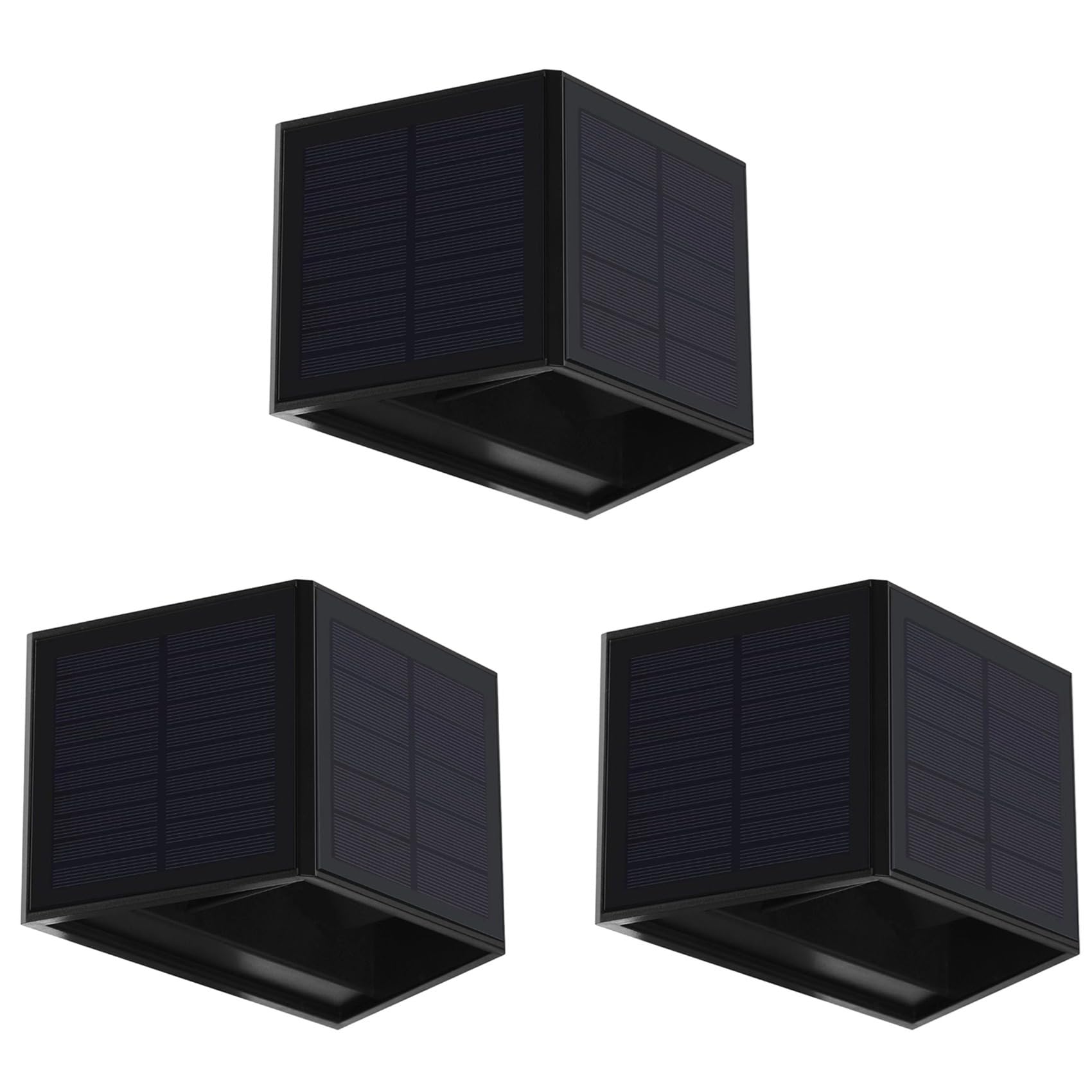 Vjsujehgy 3X Solar Wall Light Outdoor Up-Down Lighting LED Lamp Solar Wall Washing Lights for Courtyard Garden Dimmable