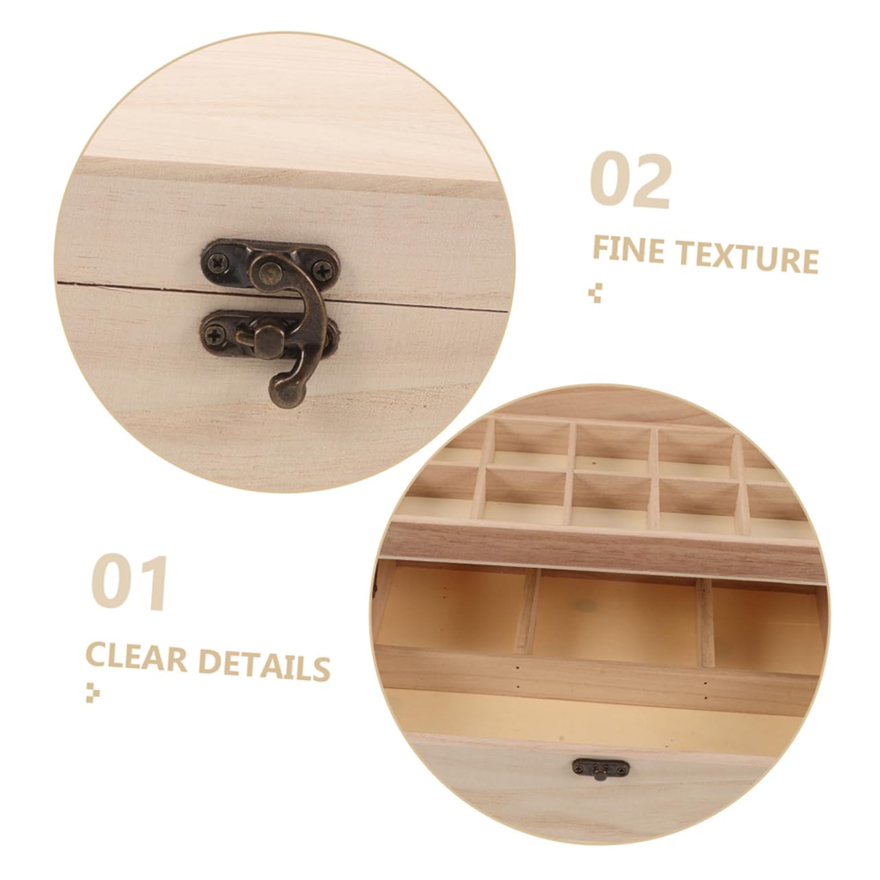 Toddmomy Große Schmuckschatulle, 2 Stück, Abschließbar, Beige