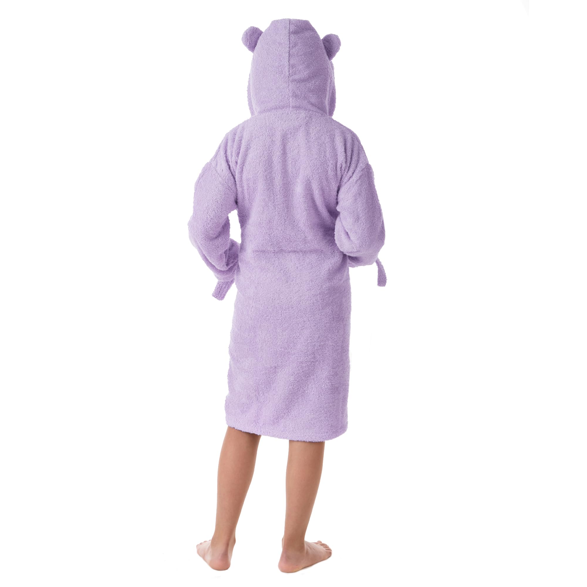 LEBENGOOD Bademantel für Kinder, Mädchen, Unisex, Kinder mit Ohren, 100% Baumwolle, Oeko-Tex®, 2 Taschen, Gürtel, Kapuze