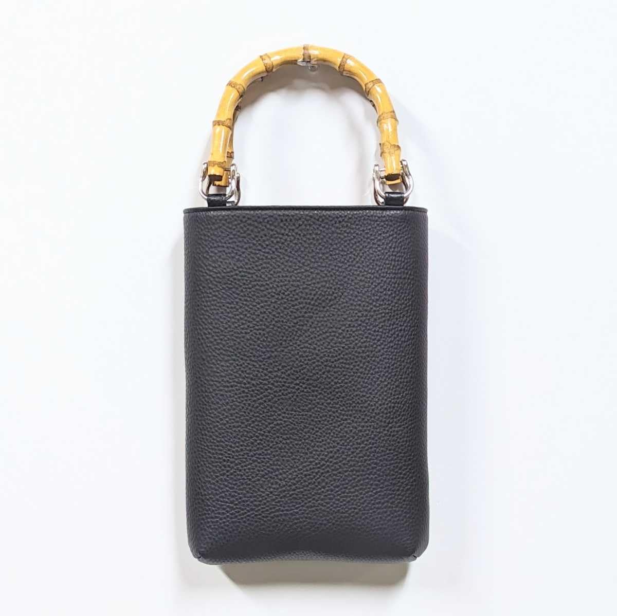 Amazon.co.jp: 牛革シュリンク バンブー手提げ 黒色 神輿 祭り  