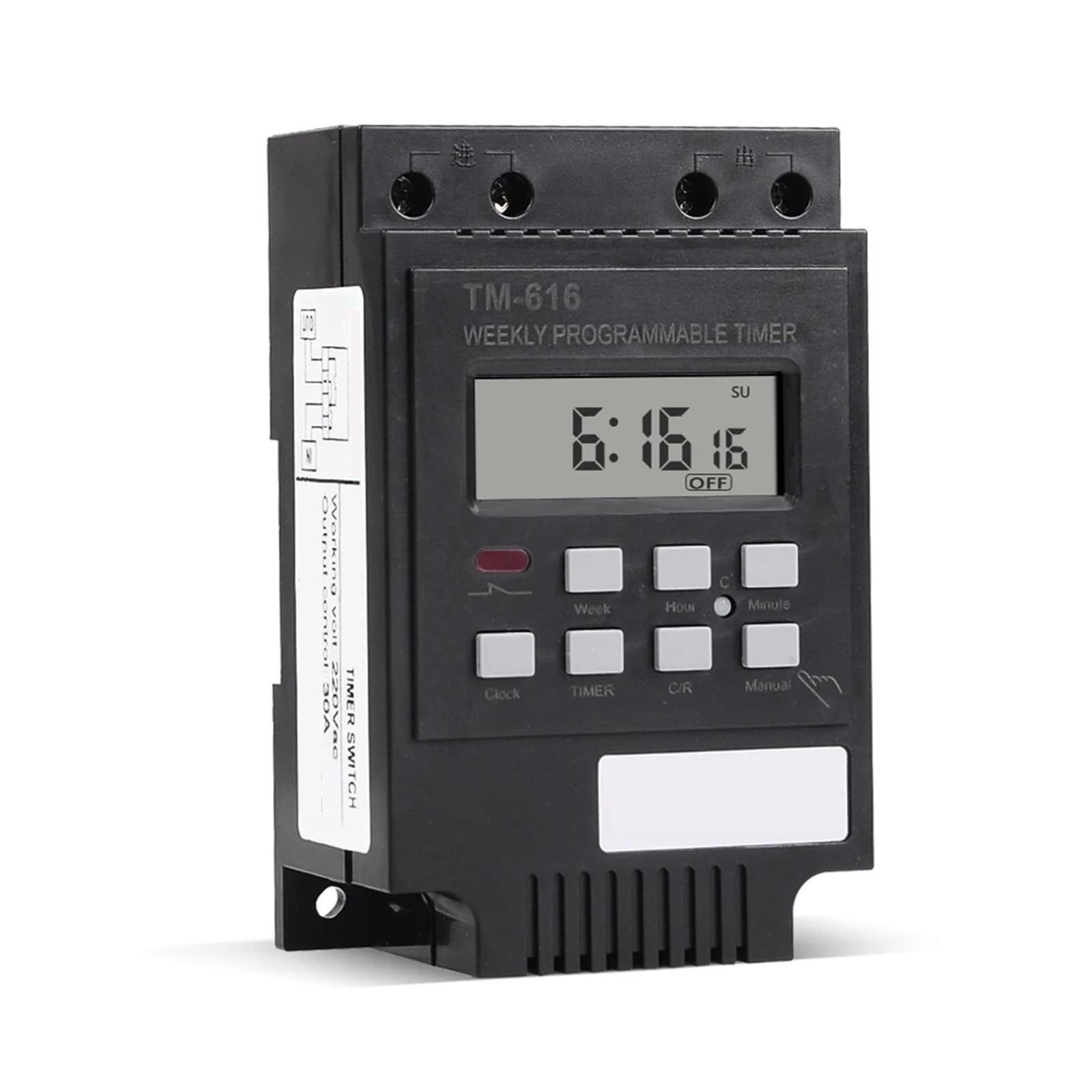 Temporizador DE Interruptor DE Carga DE Control DC12V 30AMP 7 DÍAS 17 Encendido/Apagado Programable 24 Horas Relé de Tiempo Digital