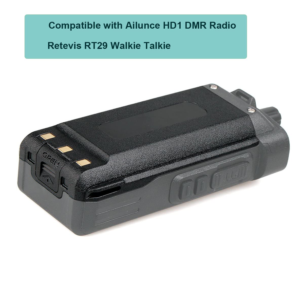 Talkie Walkie Batterie Rechargeable Lithium 3200mAh 7.4 V Compatible avec Ailunce HD1 DMR Radio Compatible avec Retevis RT29 Talkie Walkie (Noir, 1 pcs)