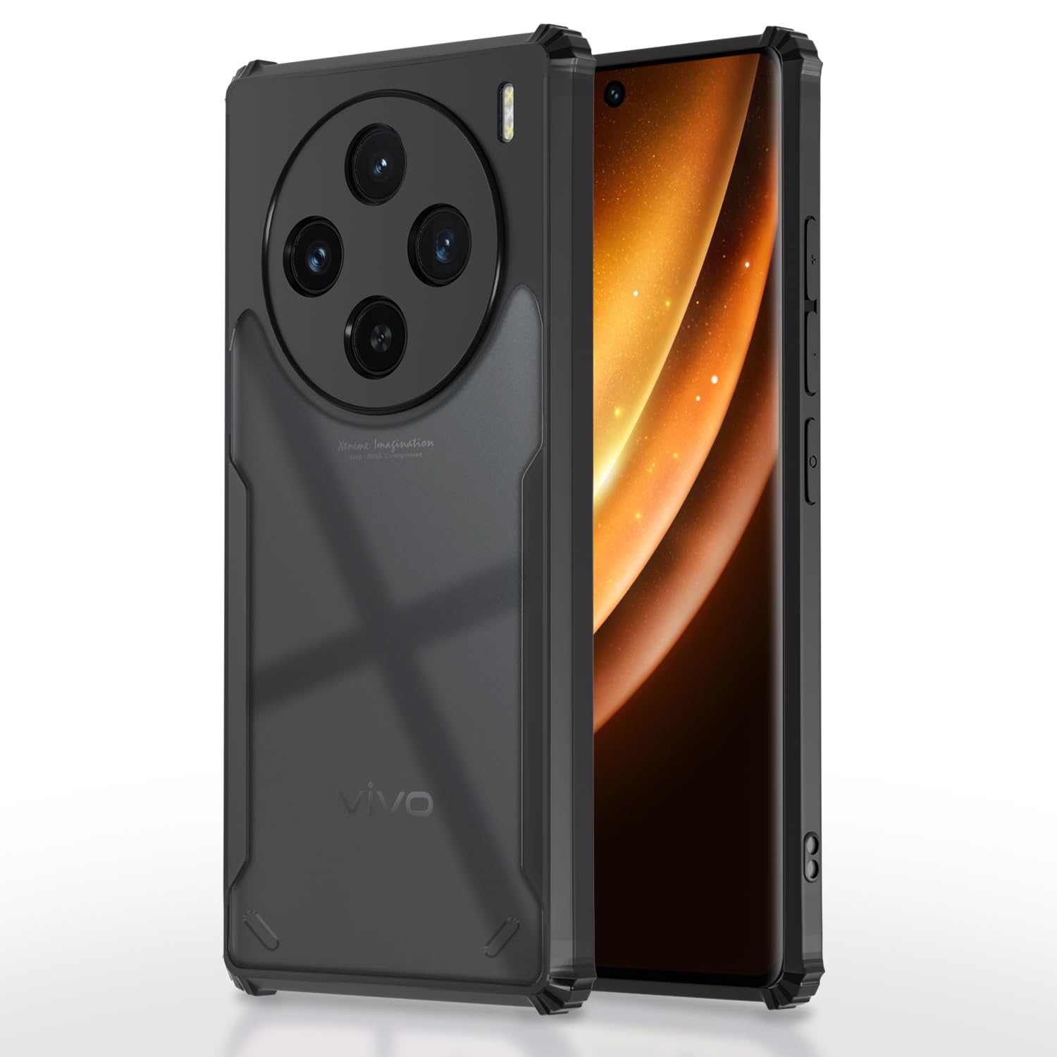 Pikkme Vivo X100 Pro 5G Back Cover | Crystal Clear Transparent Back | Ultra Hyrbid | Full Camera Protection | Raised Edge | Bumper Back Case (Black) (B0CTQ8KCZC) Amazon Price History, Amazon Price Tracker