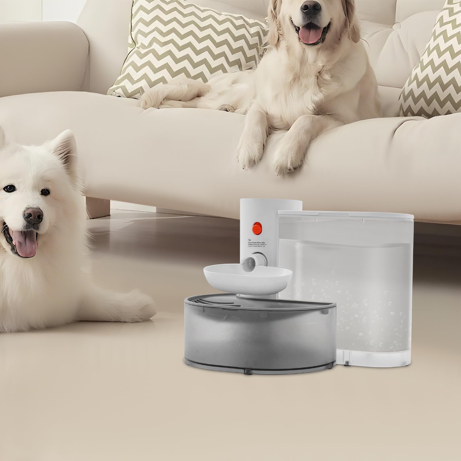 Fontana automatica per bere 3 l di acqua dolce e 1,5 l di acque reflue, senza fili, nessun cambio filtro, fontana per gatti senza fili, 180 giorni di standby, ricarica USB per animali domestici, gatti