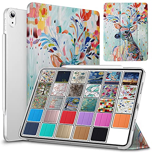 Image of DuraSafe Cases for iPad Air 6th Air 11 2024 Air 5th 2022 Air 4th 2020 Gen [iPad Air 6 /5 / 4 /11 ] A2588 A2316 MM6R3HN /A MM6T3HN /A MYHX2HN /A MYJ22HN /A Printed Lightweight PC Clear - Deer Print