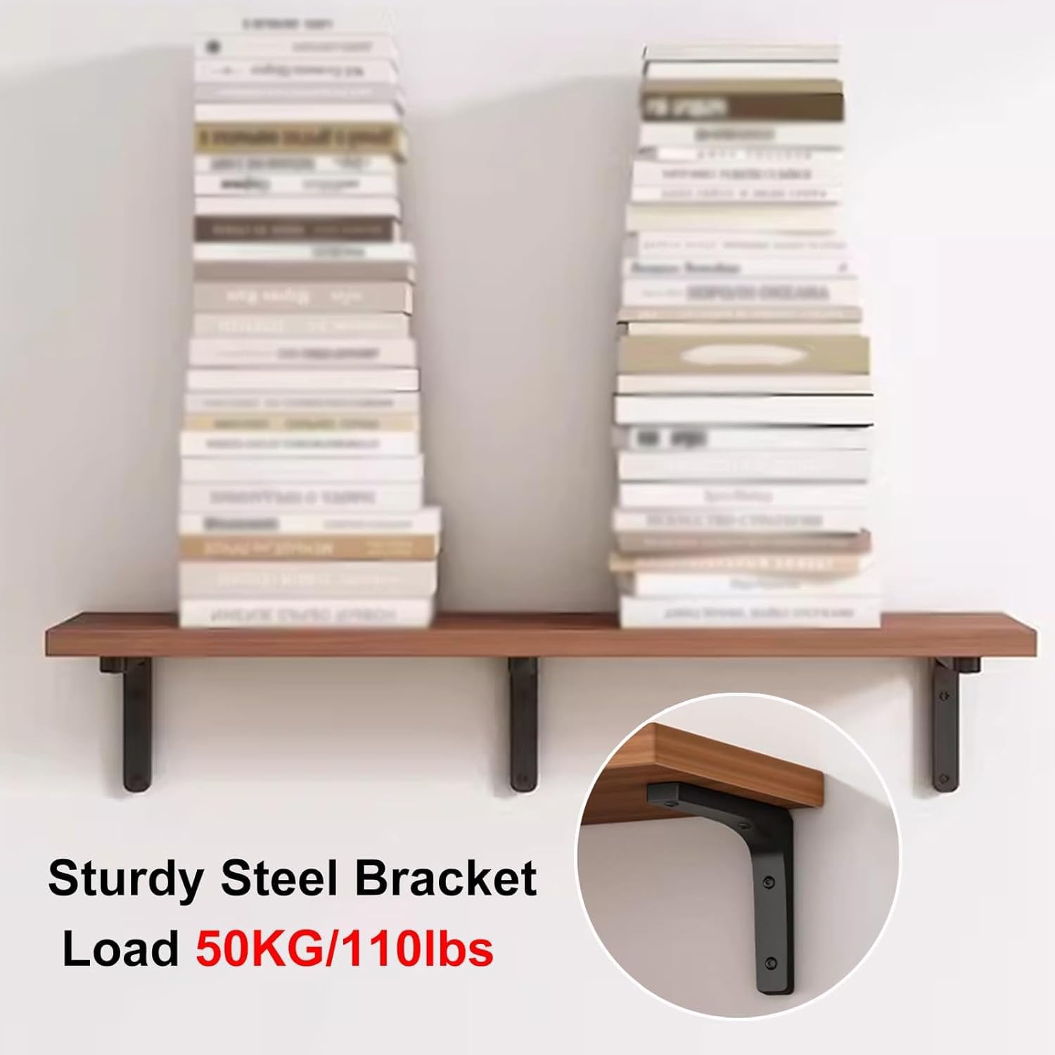 Scaffale sospeso in legno rustico da parete, perfetto per la decorazione della stanza, con staffe per cucina, bagno, camera da letto, soggiorno e ufficio