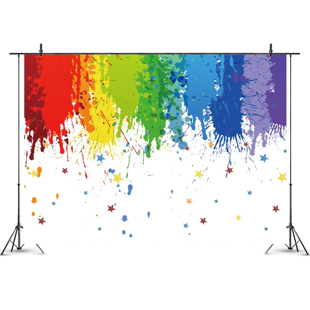 Fotohintergrund Weiß, 2,1x1,5 M – Abstrakter Farbspritzer-Look Für Party, Fotostudio & Dekoration
