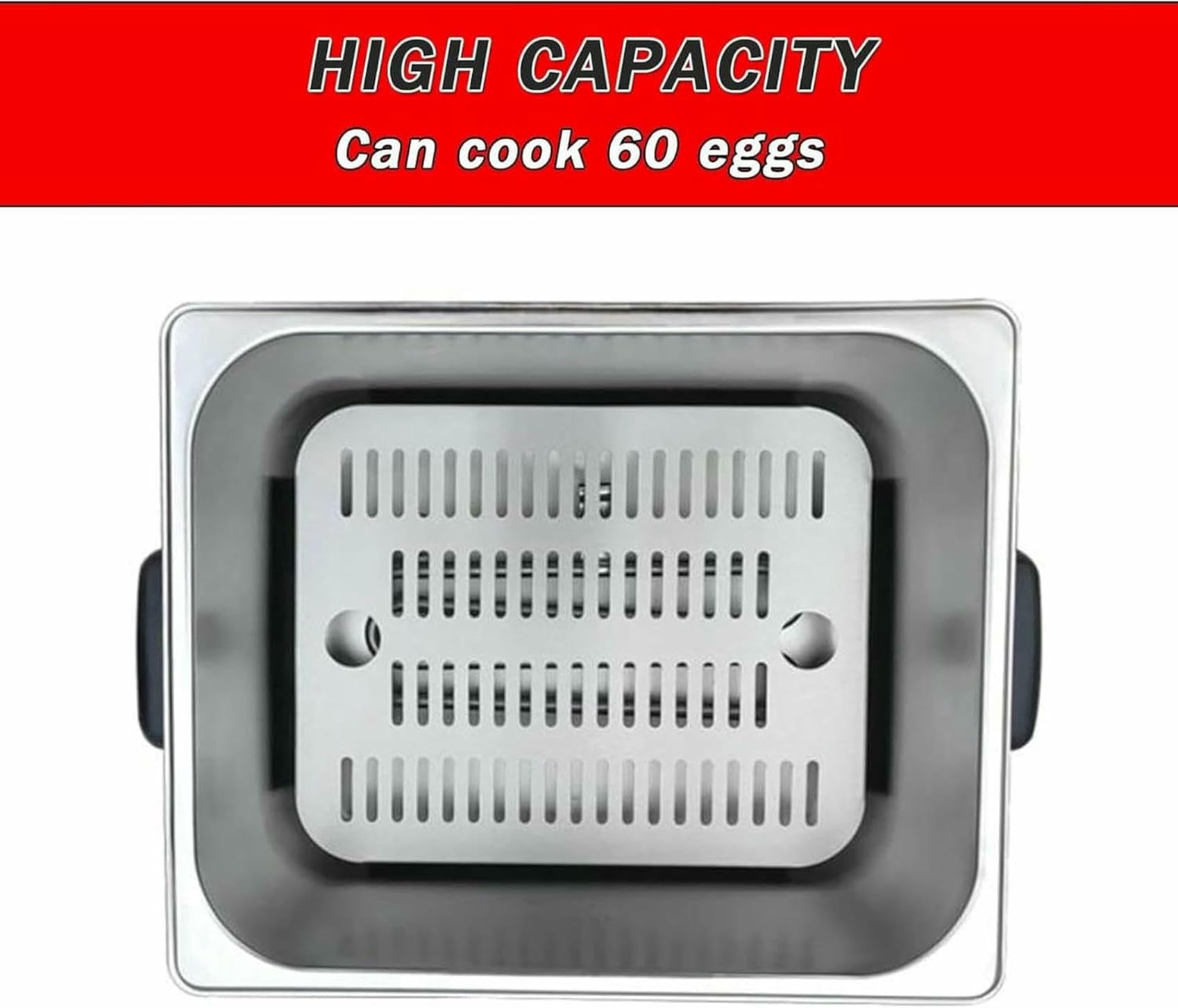 Hervidor de Huevos Comercial de 2600 W, 60 Unidades, Gran Capacidad, automático,2600 W, 60 Unidades, Gran Capacidad, automático, para Huevos semiduros, Blandos, semiduros y escalfados~/