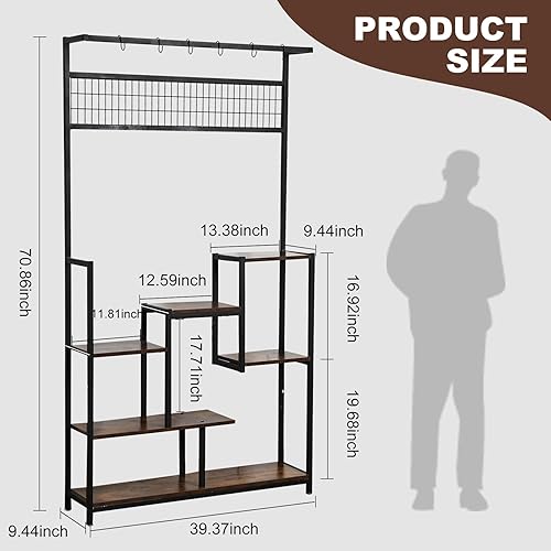 Miniatura 4 de CHPHI Soporte para plantas de interior con luces de crecimiento, estante de plantas de interior de 6 niveles, soporte de plantas de 70 pulgadas de