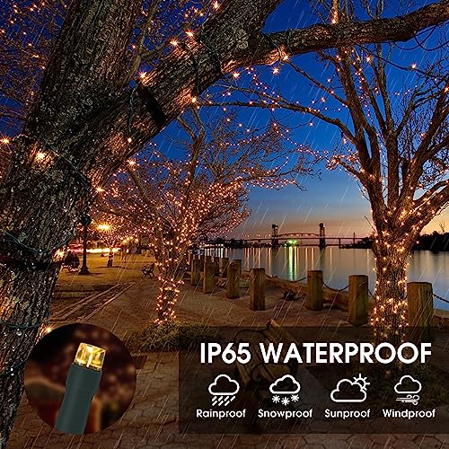 Vimorg Cordão de luzes solares para ambientes externos, pacote com 2 luzes solares de Natal à prova