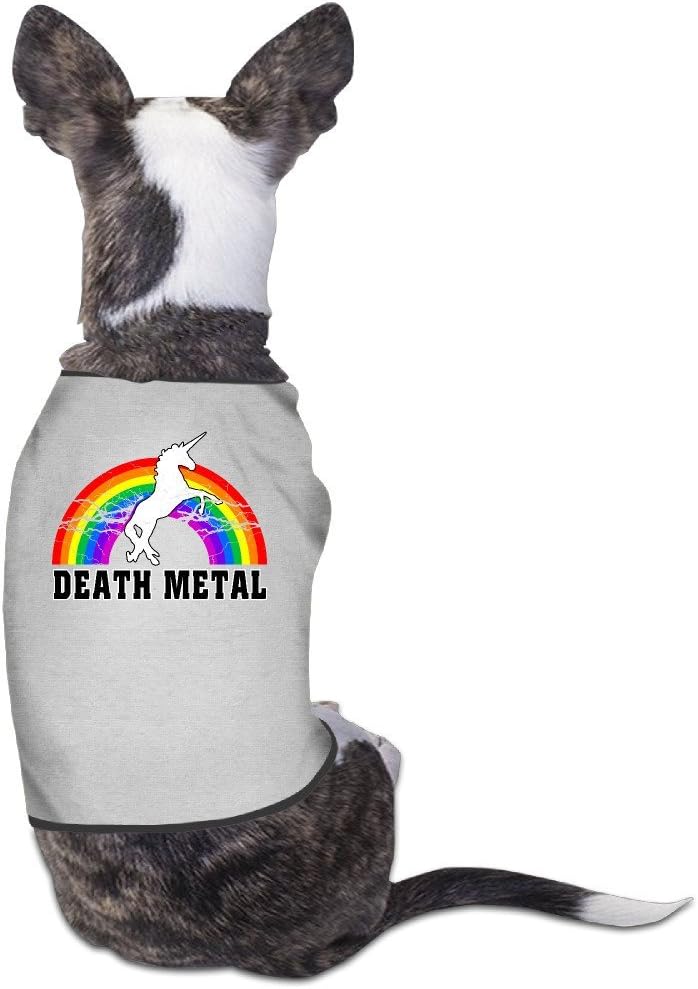 whatnumberisp Doggie Clothes - Death Metal Unicorn Rainbow Doggie T Shirts