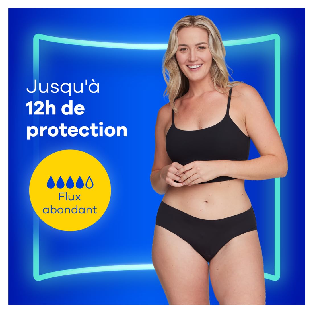 Always Culotte Menstruelle Hipster Lavable M 40-42 Noir 1x | Sous-vêtement Pour Règles Flux Moyen À Abondant Réutilisable Jusqu’à 100 Lavages