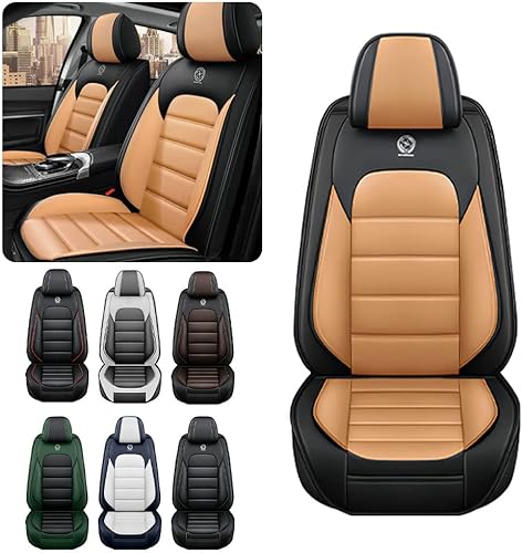 Iceleather Fundas de asiento de automóvil para Ford Maverick 2023, impermeables, suaves, transpirables, de piel sintética, con bolsillos de