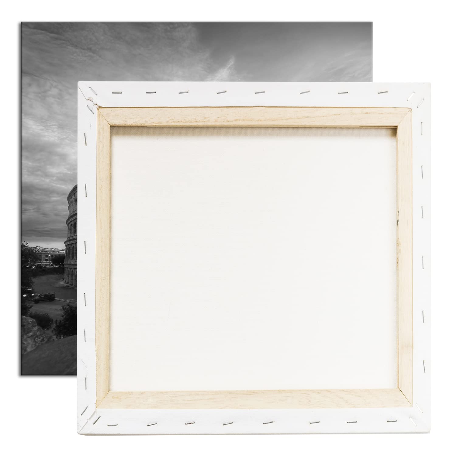Leinwandbild Das Kolosseum in Rom – Geschichte in Stein Format: 70x70 cm Effekt: Schwarz&Weiß XXL Kunstdruck Bild auf Keilrahmen/Wandbild/Wohnzimmer Deko
