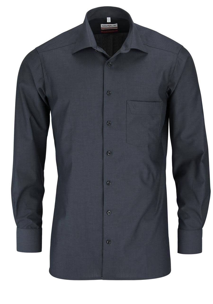 MARVELISModern fit Shirt (Slim fit) 4704-69-11 h. Blue Extra Long Sleeves