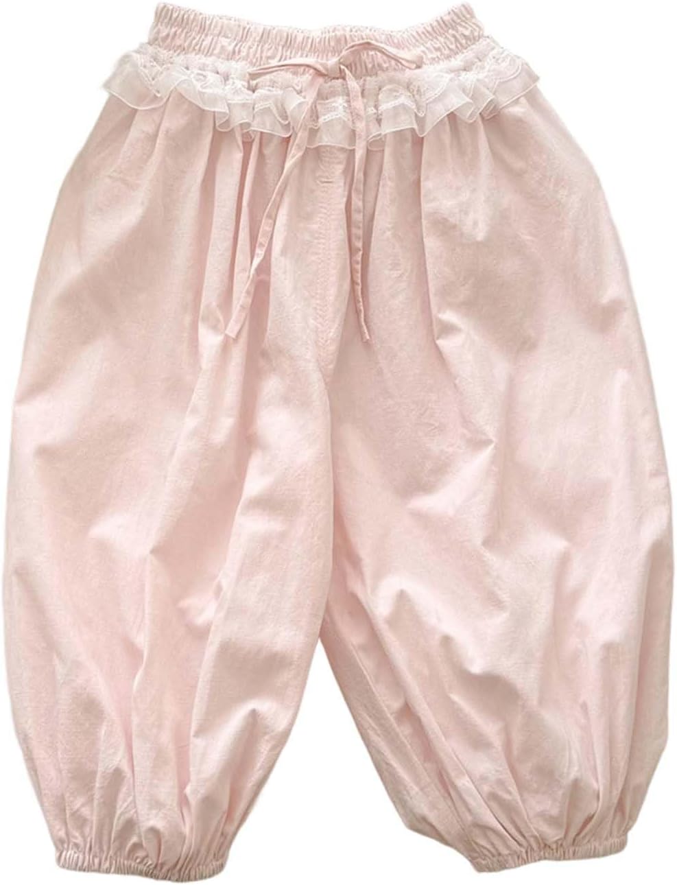 Toddler Baby Lace Trim Harem Bloomers Pants Elastic Waist Casual Cotton Linen Pants for Boys 1-7 Years