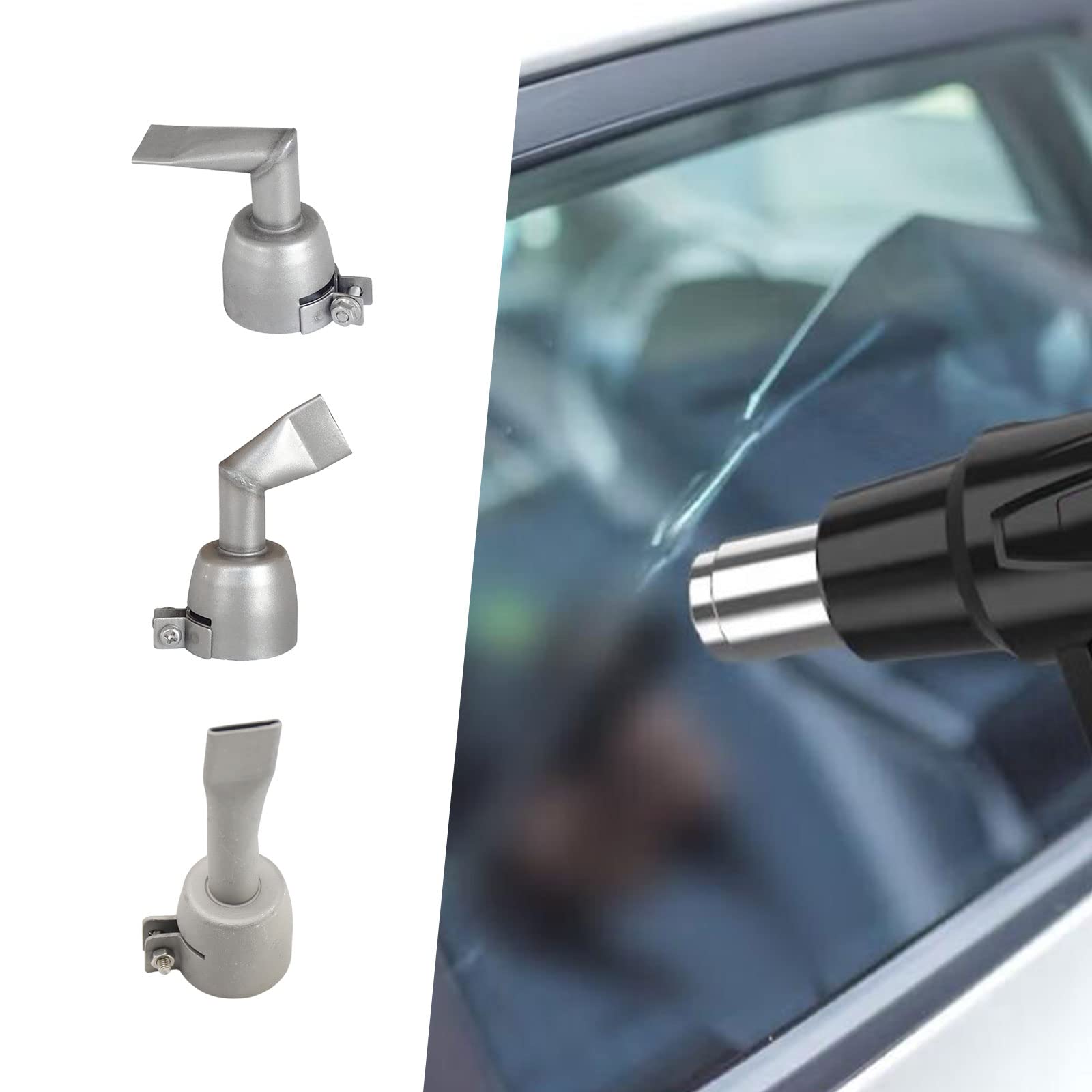 Lot de 3 buses plates pour pistolet à air chaud - 3 styles de 20 mm - 90 degrés/120 degrés/pistolet à air chaud - Accessoires de soudure en plastique PP et PVC