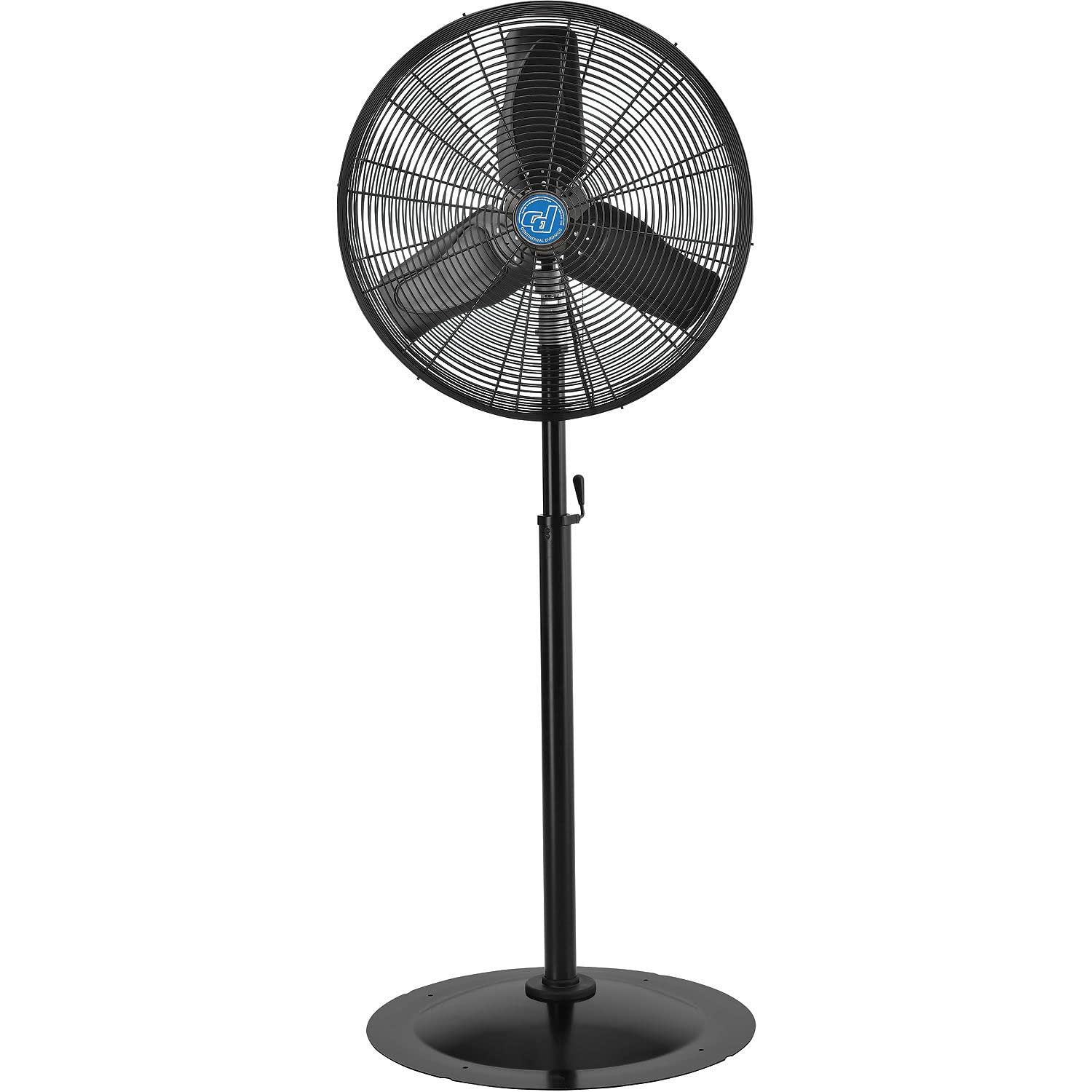 Premium 24" Oscillating Pedestal Fan - 1/2 HP - TEAO Motor - 9400 CFM by Continental Dynamics – 32"L x 41"W x 11"H, Alloy Steel, Black, Model SFSE1-750/60YW-D2