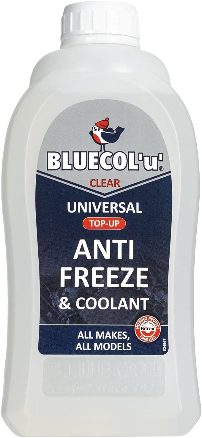 Bluecol BLU001 Universal Clear Antifreeze & Coolant 1 Litre x 6