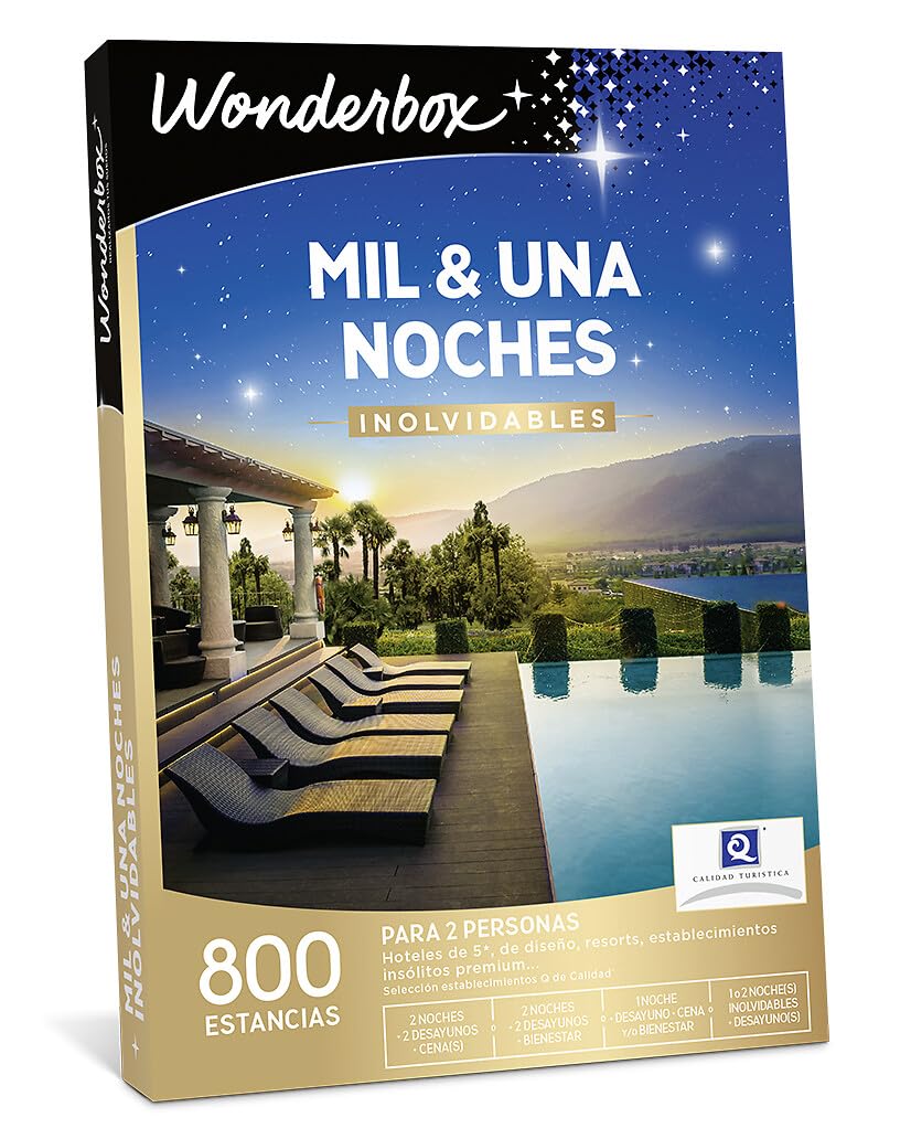 WONDERBOX Caja Regalo - MIL & UNA NOCHES INOLVIDABLES - 500 hoteles en España y Europa para dos personas.