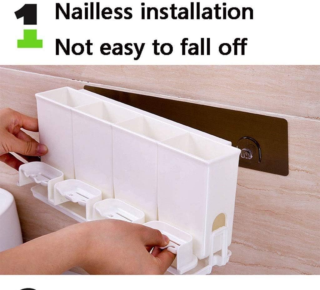 Toothbrush Holders Toothbrush Holder Free Punching Wall-Mounted Four-Door House Toiletries Storage Rack Inverted Toothbrush Cup