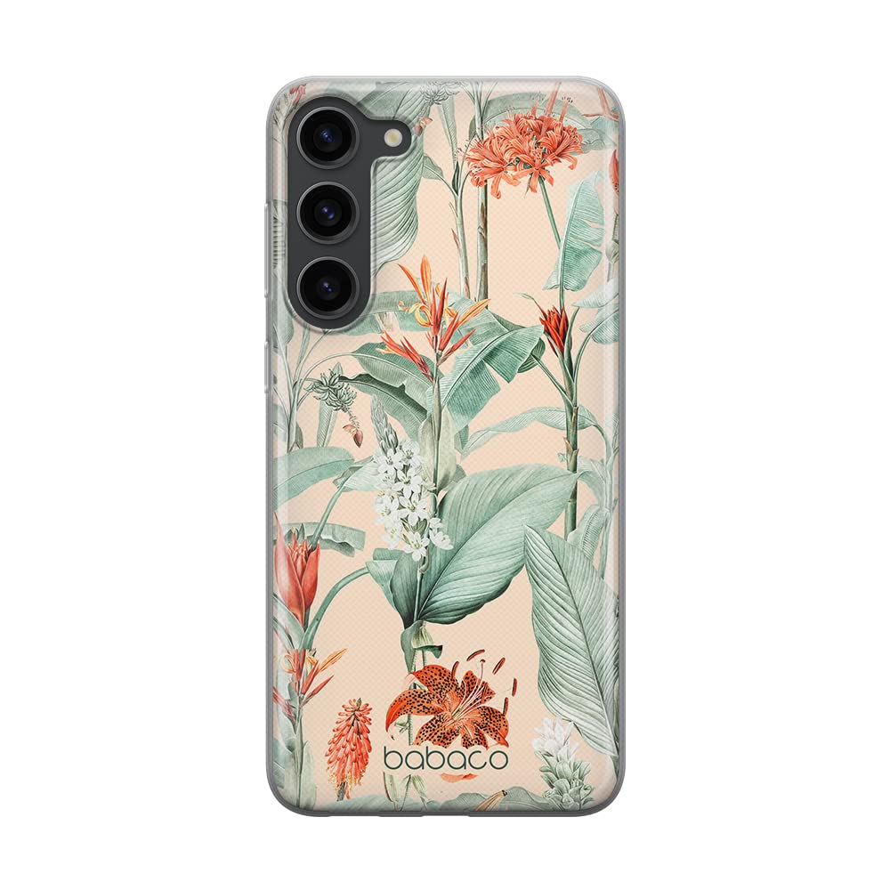 Babaco ERT GROUP mobile phone case for Samsung S23 original and officially Licensed pattern Flowers 048 optimally adapted to the shape of the mobile phone, case made of TPU
