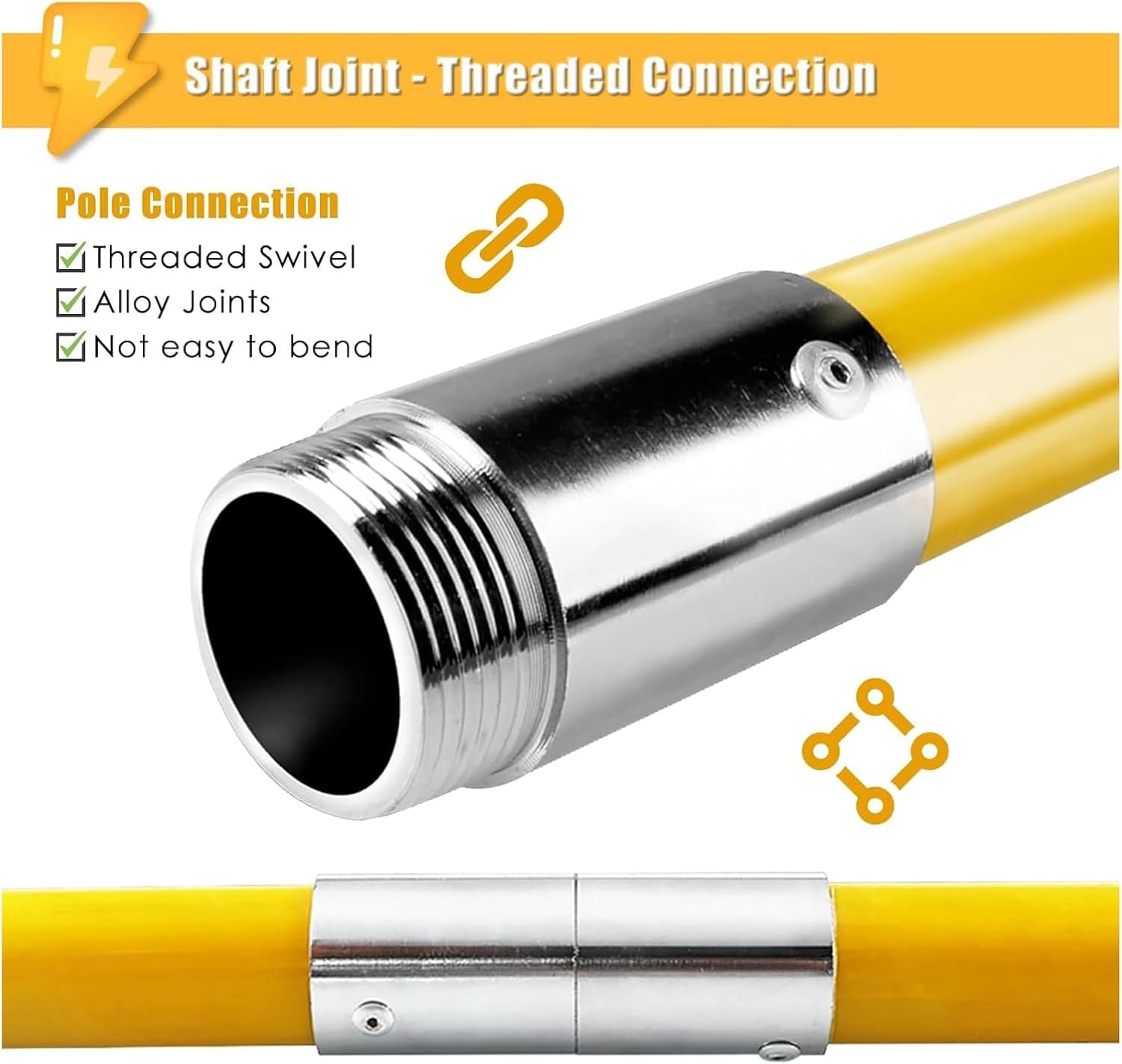 High Voltage Emergency Rescue Sticks, Lightweight Body Rescue Hook 6 FT Insulated 3 5 10ft Long, 10kV 35kV 110kV 220kV Commercial Anti-electrocution Lifeguard Rod Kit(Size:2m/6.5ft,Color:yellow)