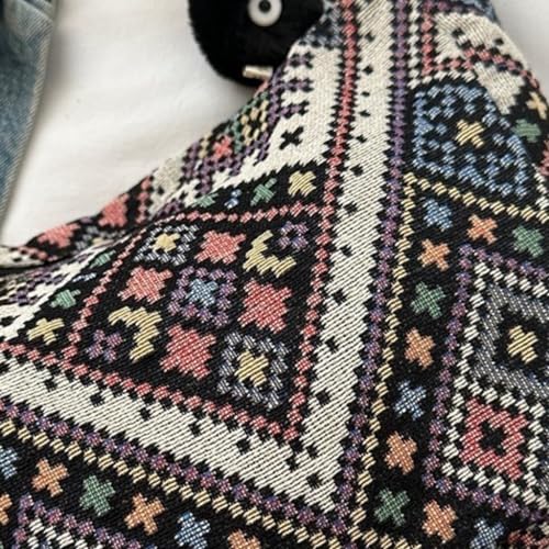 Ethnic Style Dumpling Bag for Casual and Retro Shoulder Carry Unique Shape with Pendant Decoration3