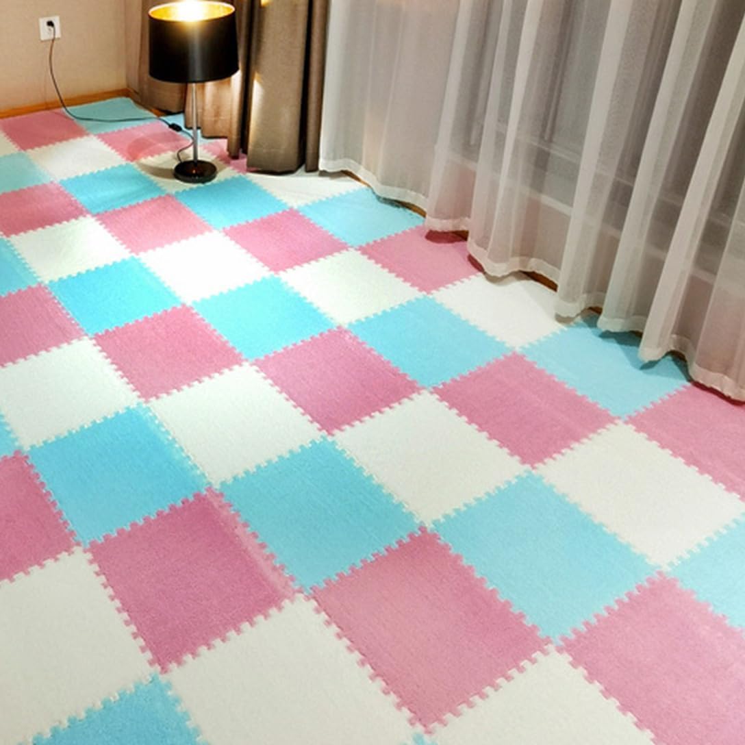 起毛ジョイントマット 大判 もこもこ タイルカーペット 柔らかい 絨毯 保温防寒 ジョイントマット 厚手 フロアマット 防音 抗菌防