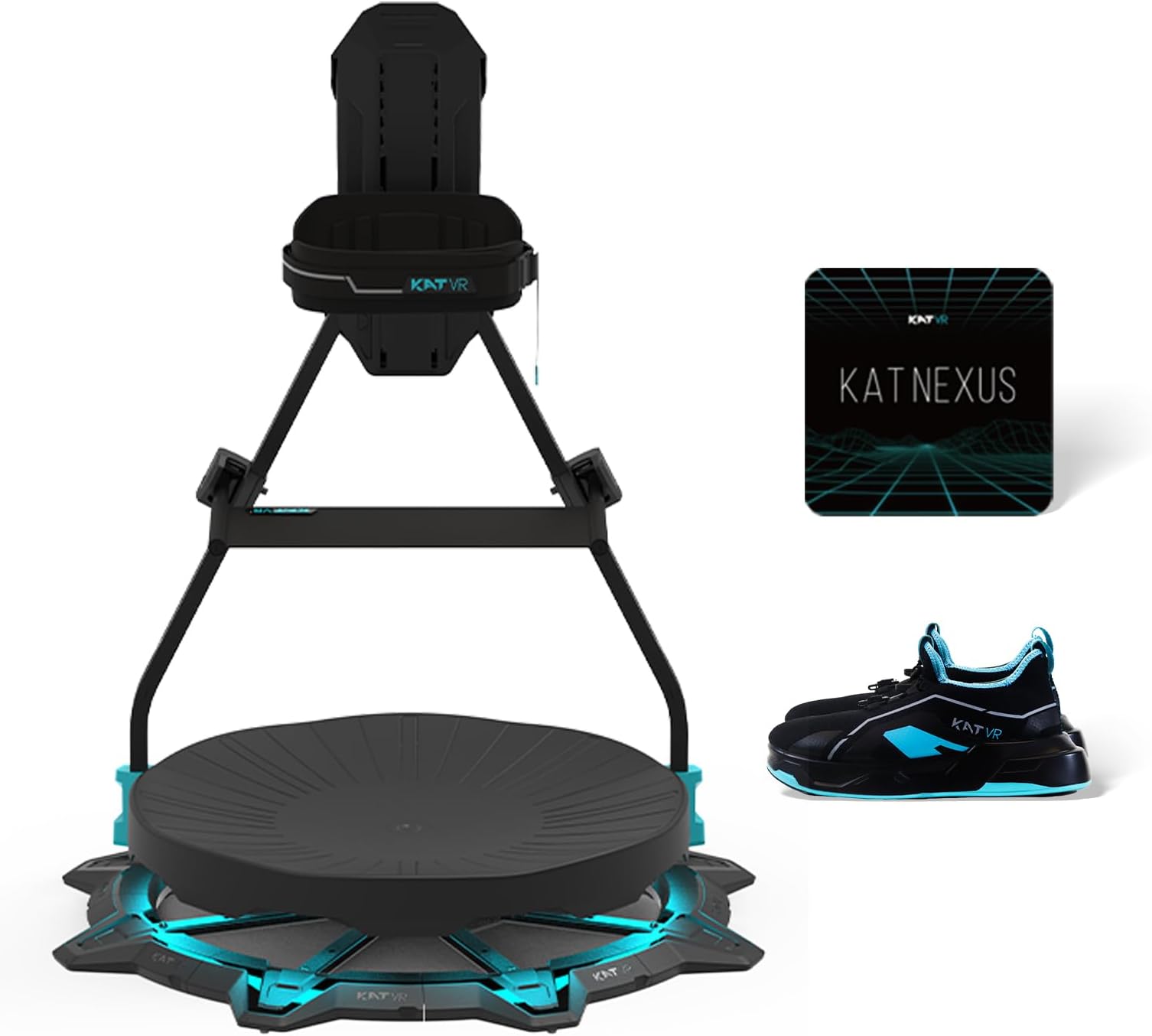 KAT Walk C2 Plus VR Treadmill – Full-Body Locomotion System with Foot Haptics – Compact 360° VR Platform for Gaming, Fitness, and Immersive Experiences US Size 4