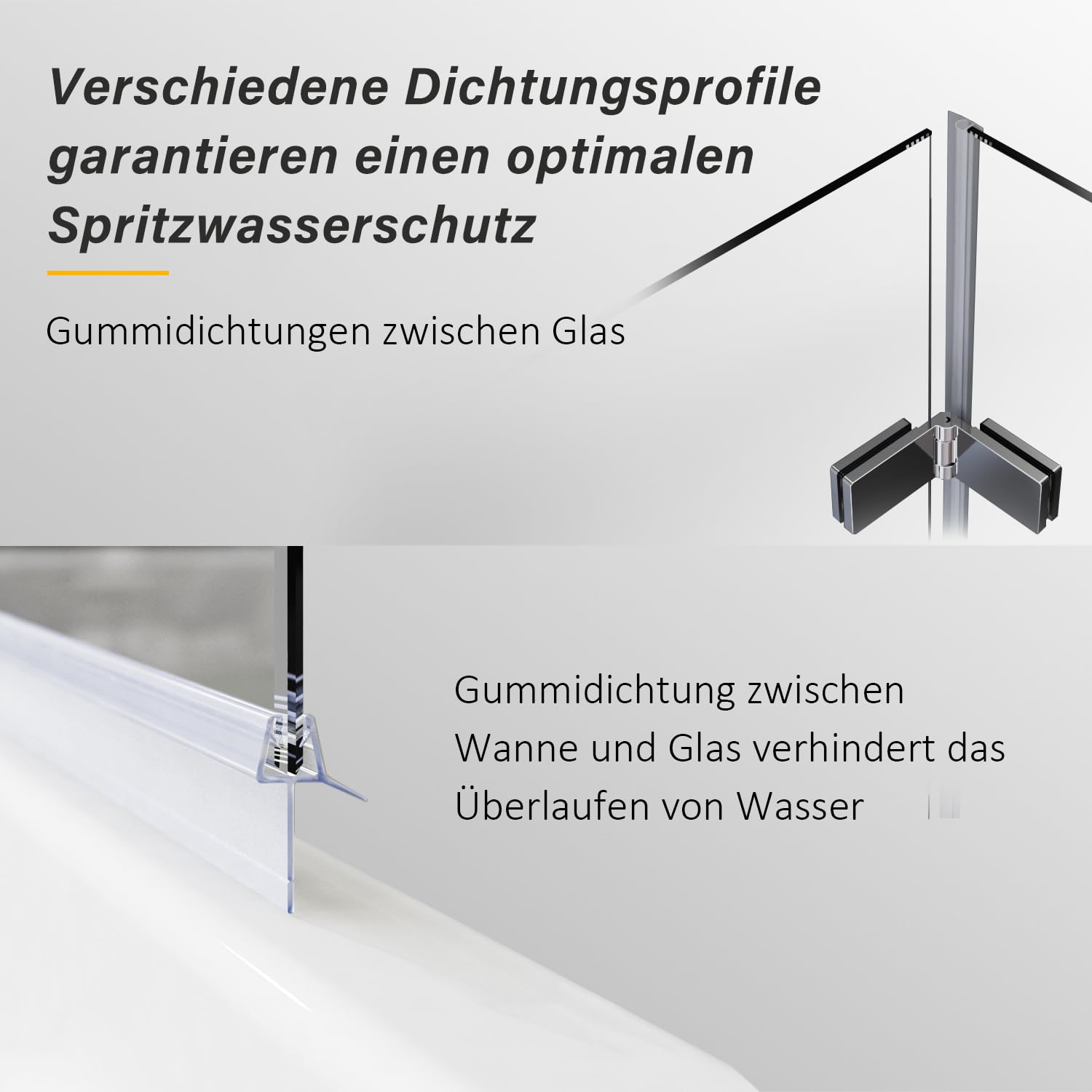 Goezes Duschwand für Badewanne 3-teilig 140x140cm Duschabtrennung, Faltbar Gestreift Glas Badewannenaufsatz aus 6mm EGS Sicherheitsglas, Streifenmuster Duschtrennwand Badewannenwand