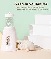 Vista 5 de Botella de agua de hámster con soporte, dispensador de agua para animales pequeños, con espacio escondido, a prueba de fugas, para hámsters enanos