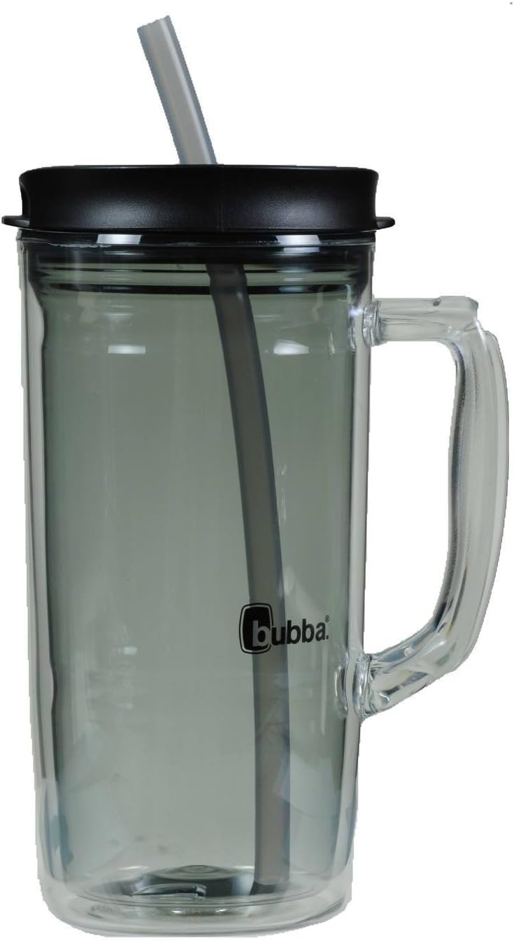Bubba Envy Travel Mug, 48 Ounces, Black - Double Wall Insulated with Straw and Handle - Sweat Resistant, Ideal For Travel