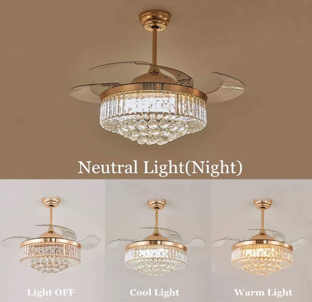 Get Discount Offer 42 Inch Luxury Crystal Retractable Ceiling Fan with Light Remote Control ,LED 3 Color Changing Fan Light Silent Invisible Fan Chandelier Lighting (Rose Gold) Get Discount Offer 42 Inch Luxury Crystal Retractable Ceiling Fan with Light Remote Control ,LED 3 Color Changing Fan Light Silent Invisible Fan Chandelier Lighting (Rose Gold)