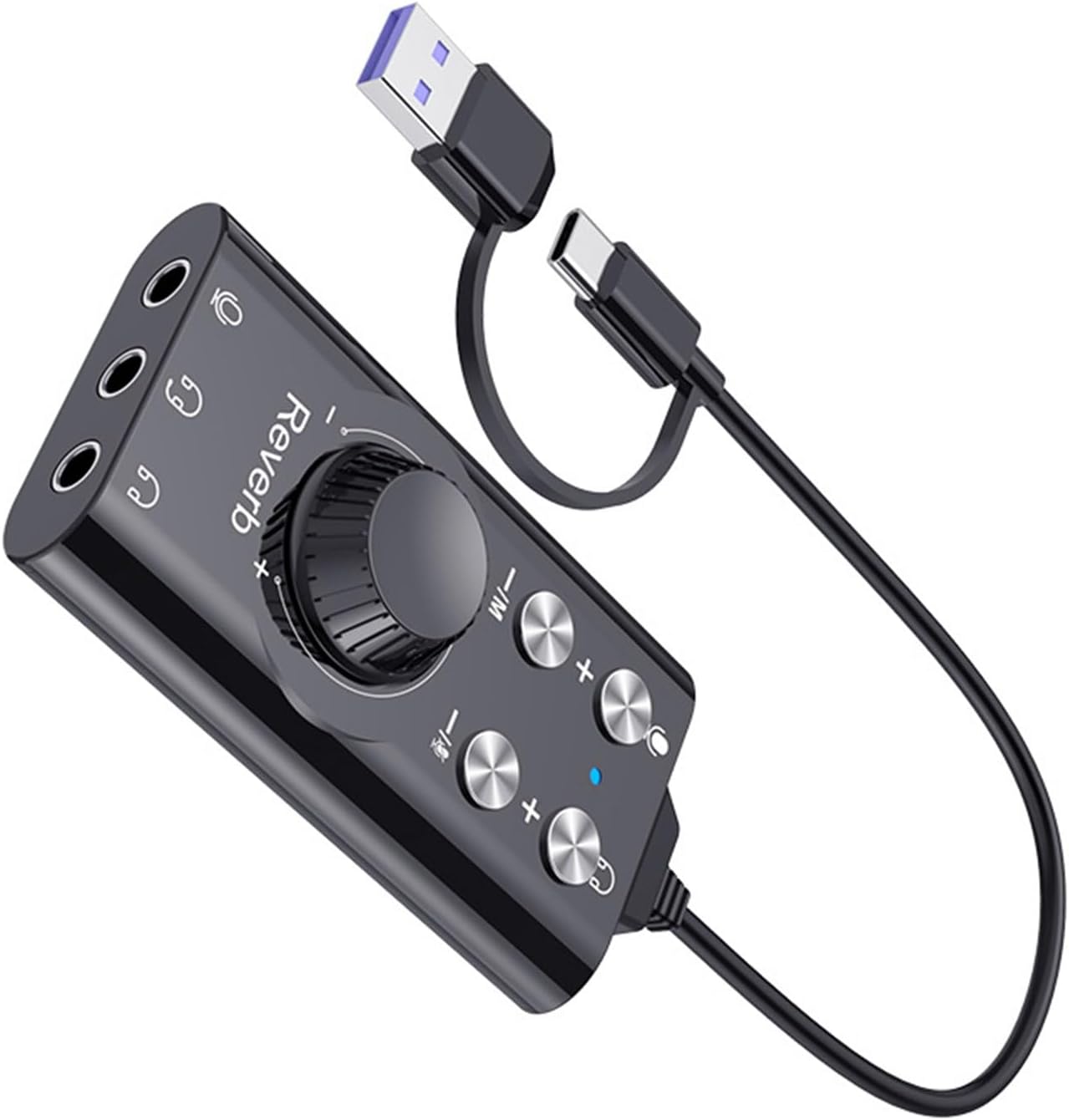 スタジオ USB 7.1 外部サウンドカードモバイル放送音楽制作用ポータブルデザインプラグアンドプレイサウンドカード
